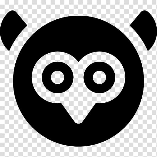 Snout White Logo Black M , Owl symbol transparent background PNG clipart