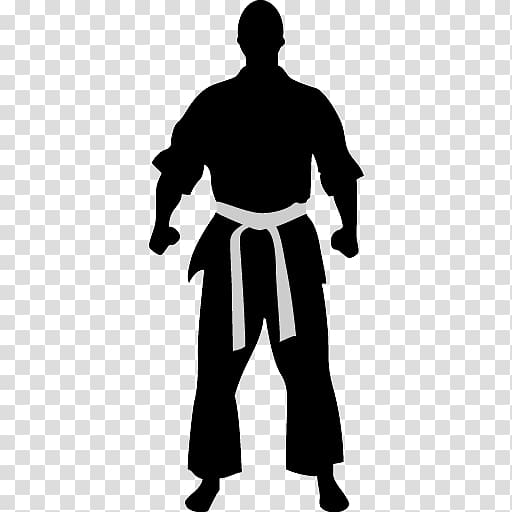 man in white belt illustration, Karate Martial arts Combat sport Icon, Karate action figures transparent background PNG clipart
