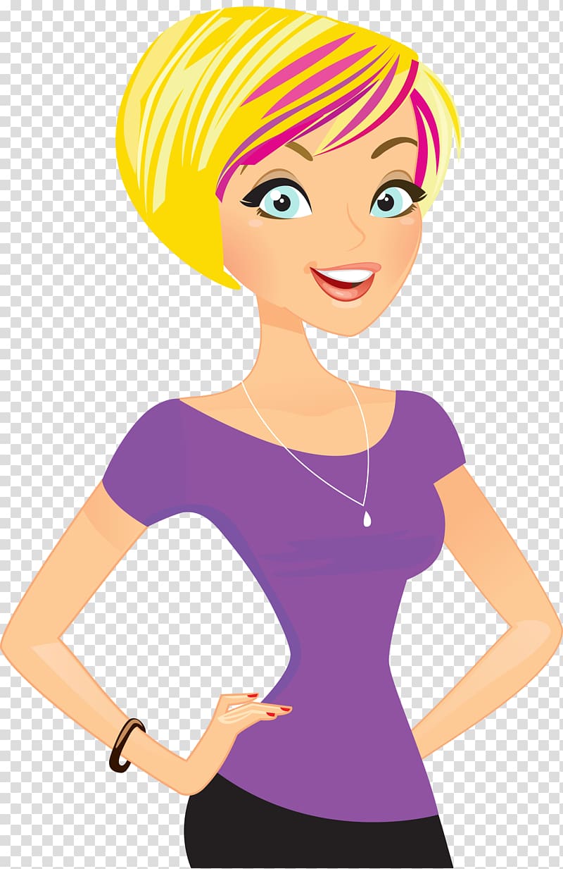 woman in purple shirt illustration, Woman Beauty , Cartoon Mom transparent background PNG clipart
