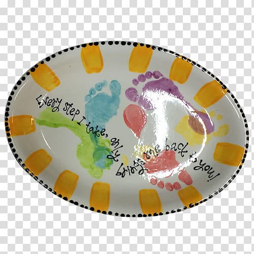 Tableware Pottery Platter Painting, paint handprints transparent background PNG clipart
