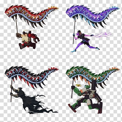 Overwatch Sombra Dragon Tracer Character, dragon dance transparent background PNG clipart