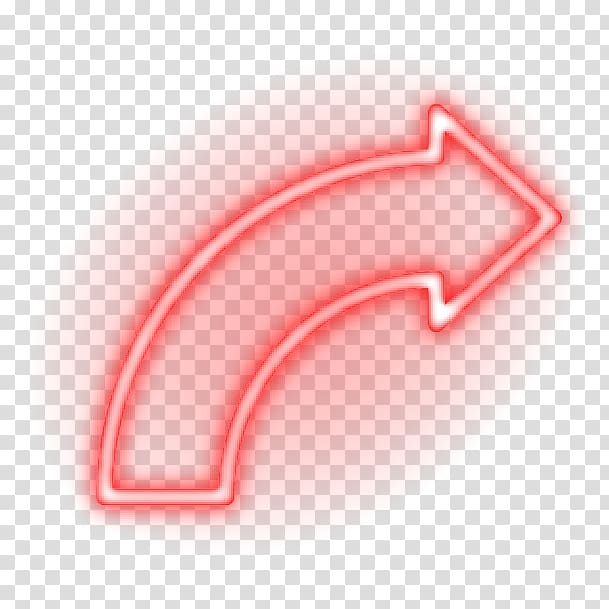 red neon arrow transparent background PNG clipart