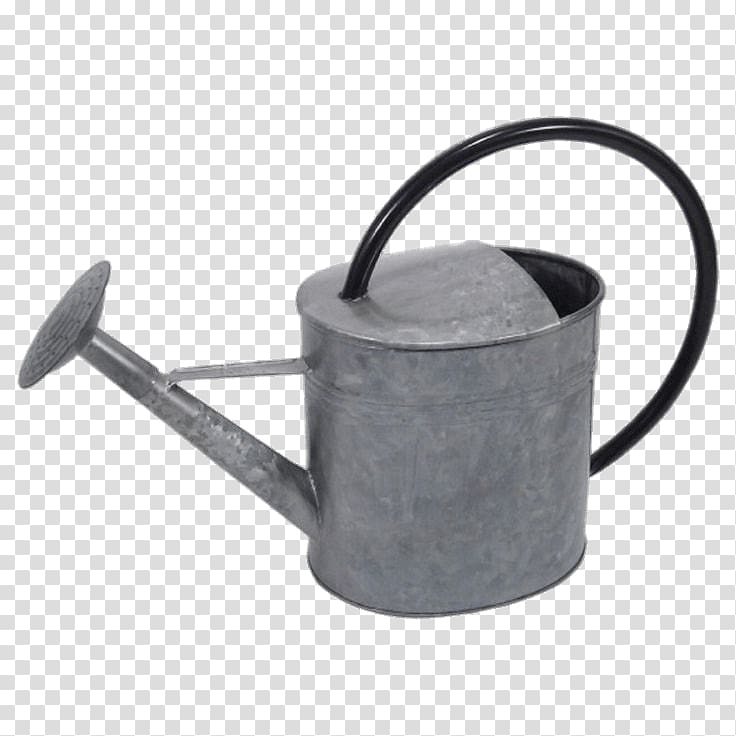 gray steel watering can, Galvanised Watering Can transparent background PNG clipart