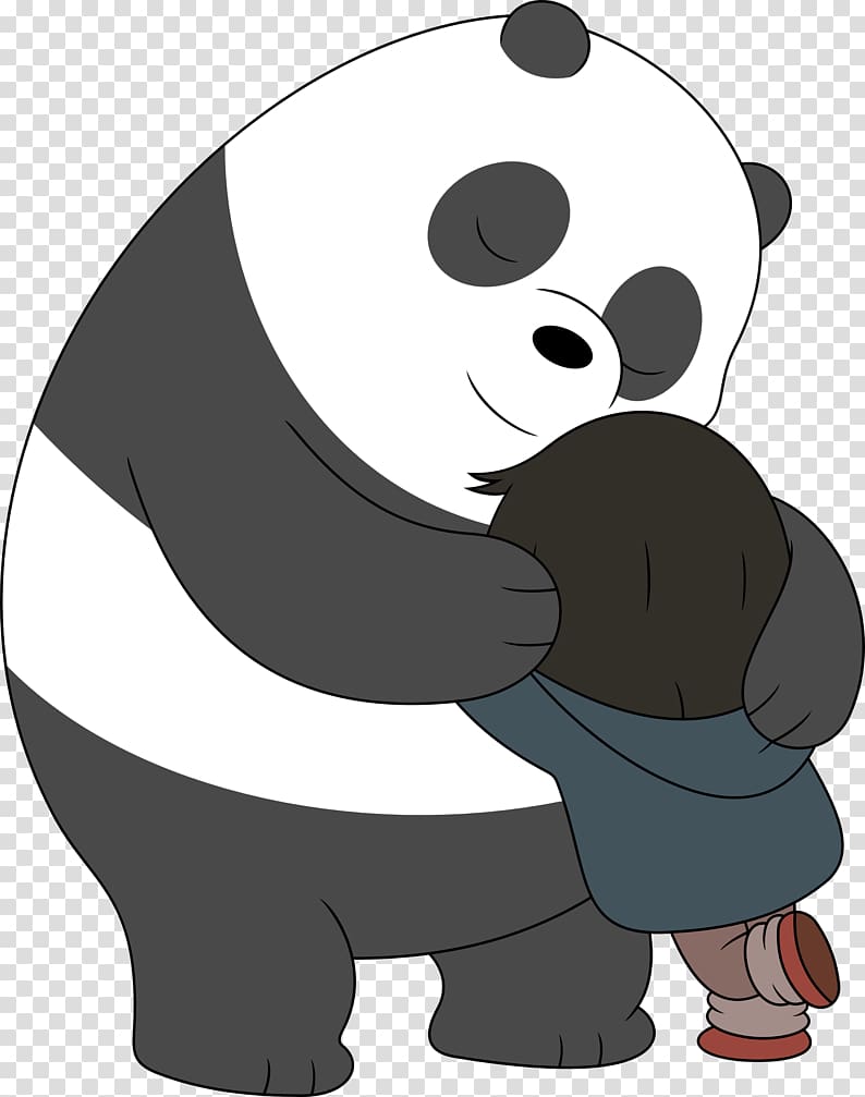 panda character hugging girl illustration, Giant panda Bear Desktop Drawing Cuteness, bears transparent background PNG clipart