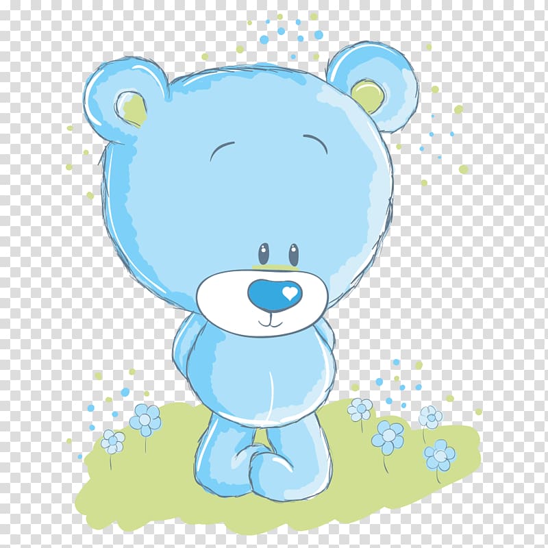 blue bear illustration, Polar bear Cartoon , Cartoon bear transparent background PNG clipart