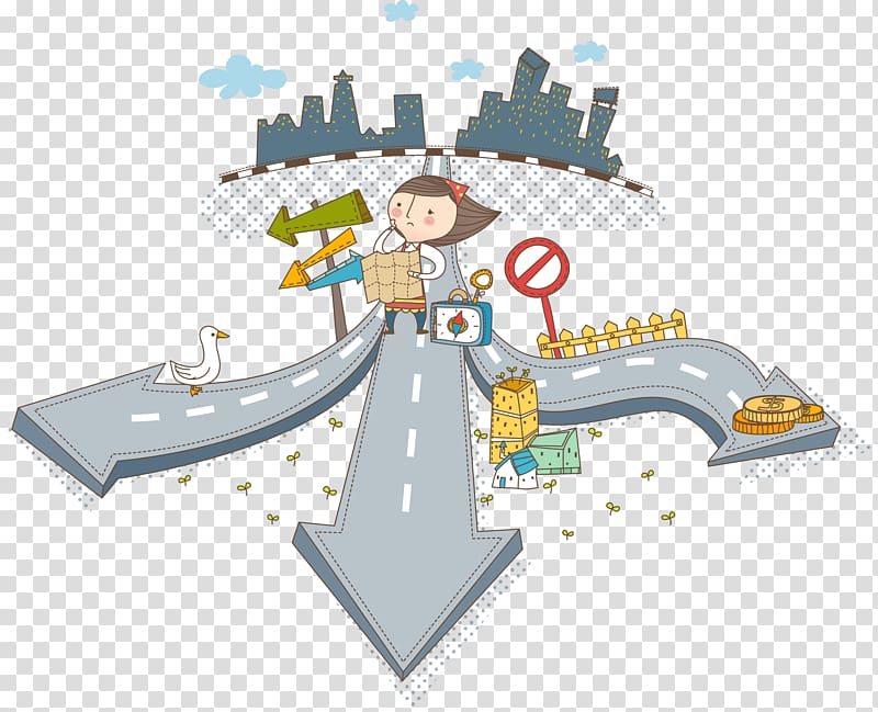 Cartoon Illustration, Cartoon flat road transparent background PNG clipart