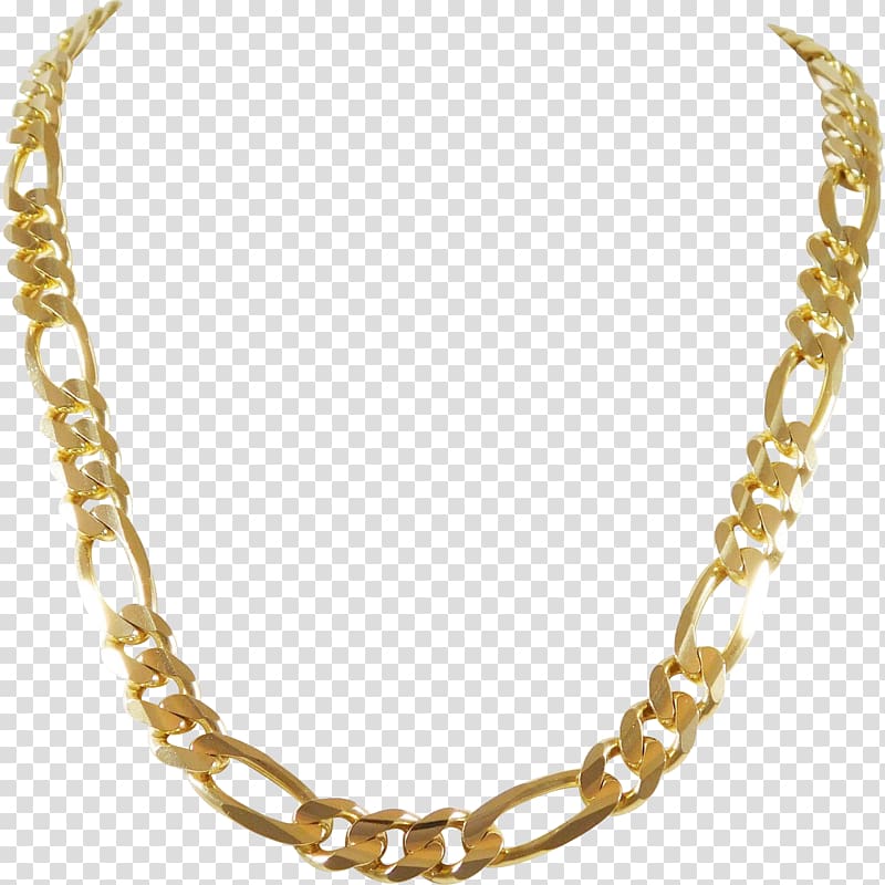 Figaro chain Jewellery chain Necklace Gold, chain transparent background PNG clipart