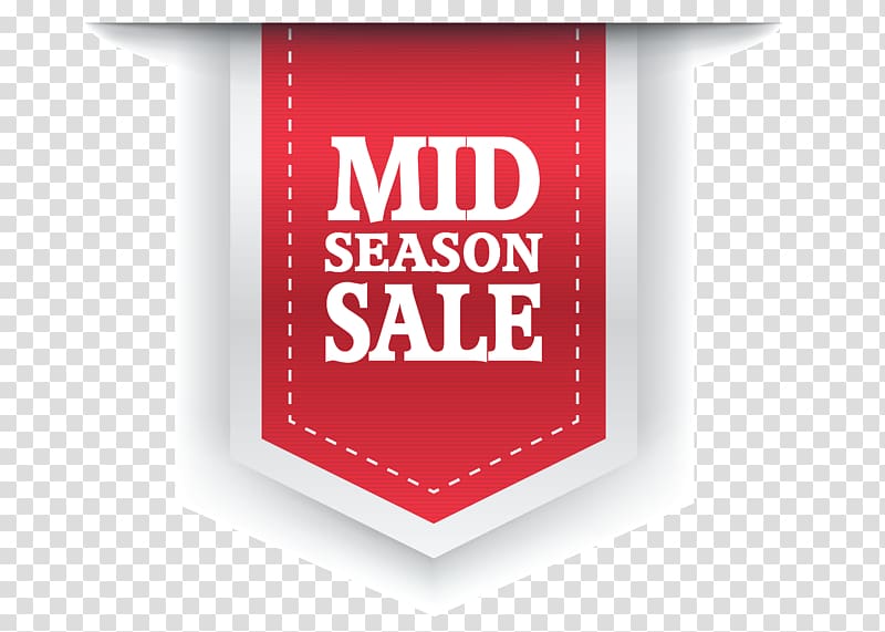 Mid Season Sale logo, Sales Label Sticker , Red Mid Season Sale Label transparent background PNG clipart