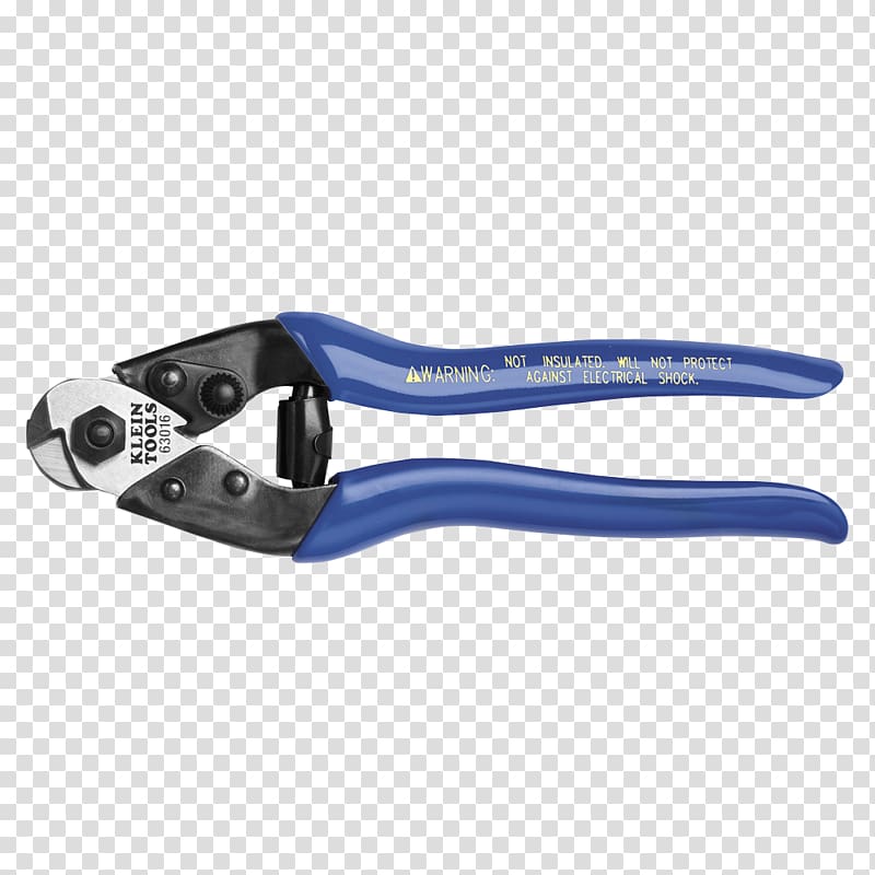 Klein Tools 9 in. High-Leverage Cable Cutter Scissors Diagonal pliers, electrical bolt cable cutters transparent background PNG clipart