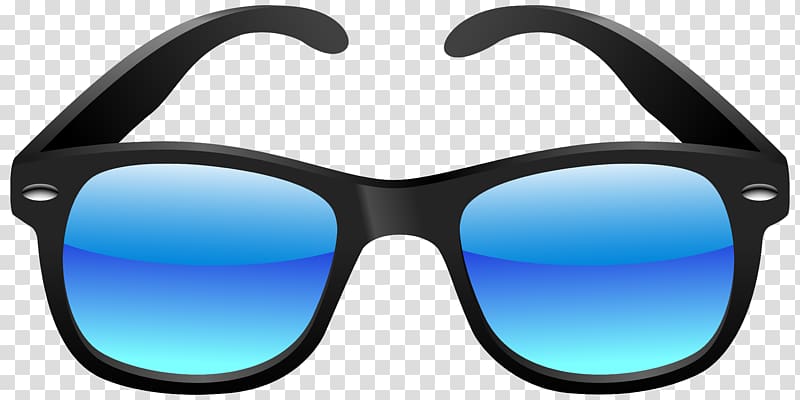 black Wayfarer-style sunglasses , Sunglasses Eyewear , Black and Blue Sunglasses transparent background PNG clipart