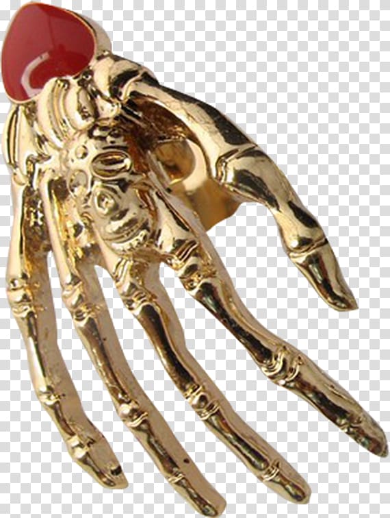 Skeleton Finger Gold, Golden Skull transparent background PNG clipart