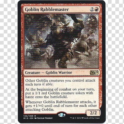 Magic: The Gathering Commander Duel Decks: Merfolk vs. Goblins Goblin Rabblemaster, magic cards transparent background PNG clipart
