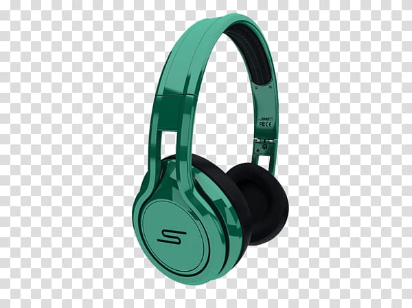 Microphone Headphones SMS Audio STREET by 50 Over-Ear Sound, Green DJ Headset transparent background PNG clipart