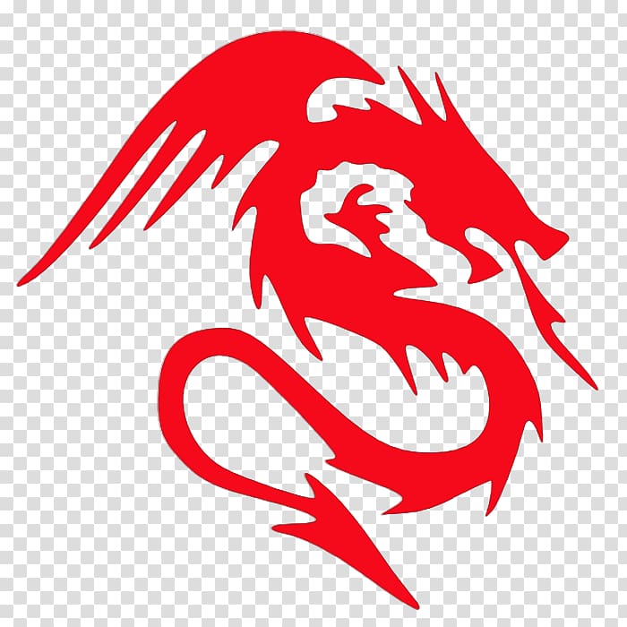 White dragon Black and white , Curly red dragon spit fire Creative transparent background PNG clipart