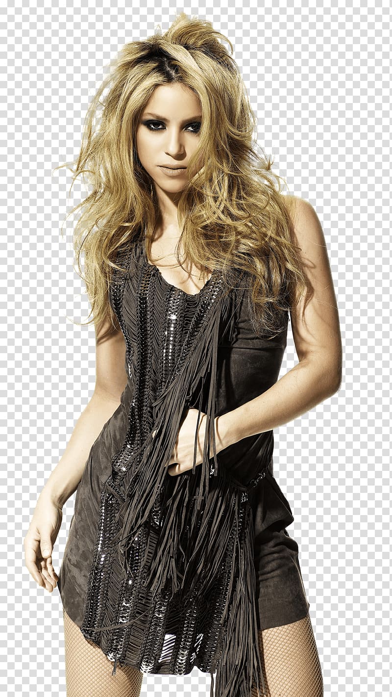 woman wearing black sleeveless dress, Shakira Mysterious transparent background PNG clipart