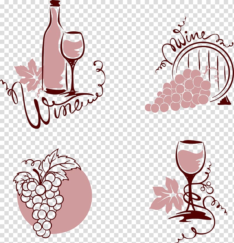 Wine Grapevines Illustration, glass with grapes transparent background PNG clipart