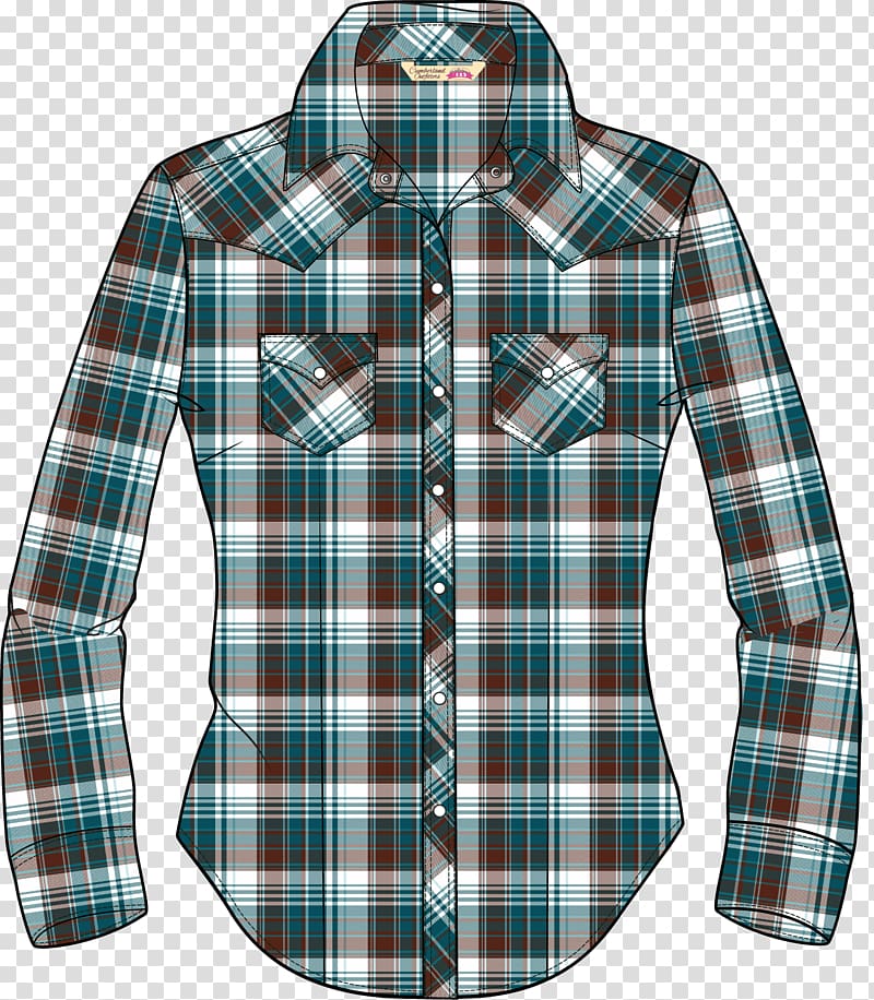 Dress shirt Clothing Top Sleeve, plaid tunic top transparent background PNG clipart