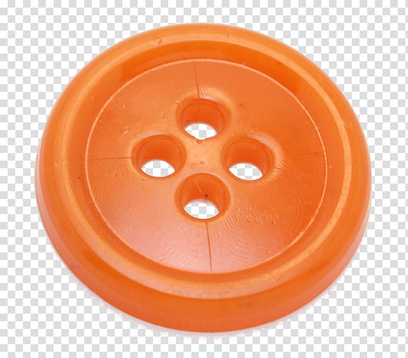 round orange plastic tool, Button Clothes Orange transparent background PNG clipart