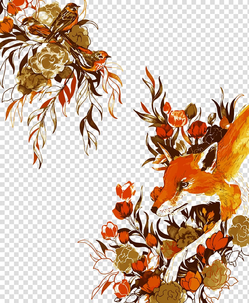 Adventures with Barefoot Critters Fox Illustrator Artist Illustration, bird and fox transparent background PNG clipart