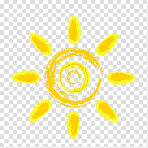 yellow cartoon summer sun decoration pattern transparent background PNG clipart