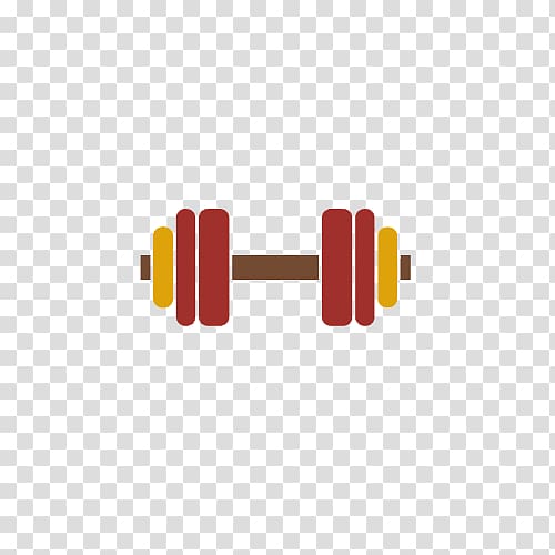 red and yellow dumbbell illustration, Dumbbell Olympic weightlifting Fitness centre, Free weightlifting dumbbell pull material transparent background PNG clipart