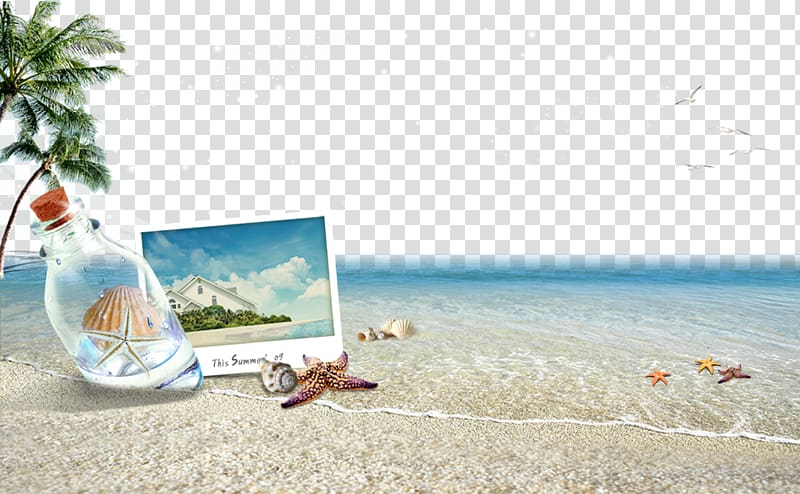 Beach Tent Accommodation, Elements of the sea transparent background PNG clipart