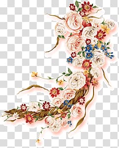 romantic classical chinese style floral decoration transparent background PNG clipart