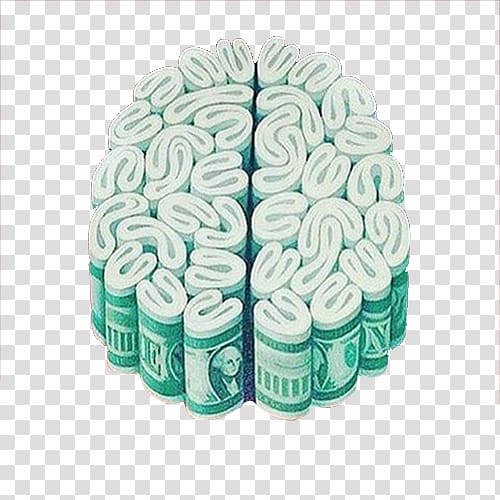 Brain Money Investment Drawing Painting, Money combination of brain flower transparent background PNG clipart