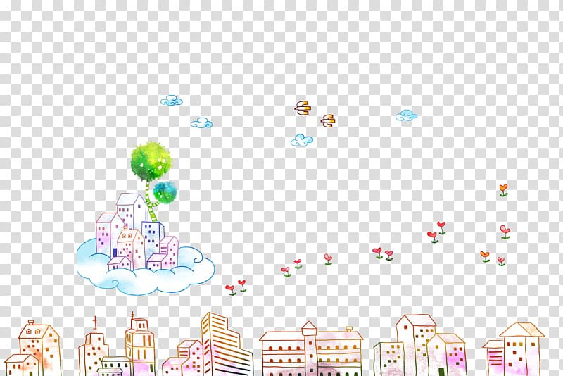 Cartoon Computer file, Cartoon city transparent background PNG clipart