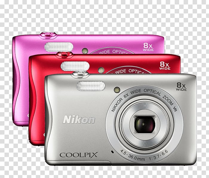 Point-and-shoot camera Nikon Coolpix S3700 20.1 MP Compact Digital Camera, 720p, Silver Nikon Coolpix S3700 20.1 MP Compact Digital Camera, 720p, Red Nikon Coolpix S3700 20.1 MP Compact Digital Camera, 720p, Pink, nikon\'s coolpix p900 transparent background PNG clipart