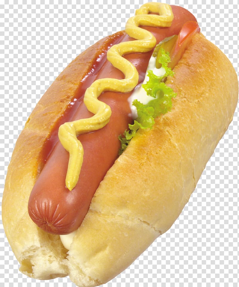 Hot dog Fast food Hamburger Vienna sausage, hot dog transparent background PNG clipart