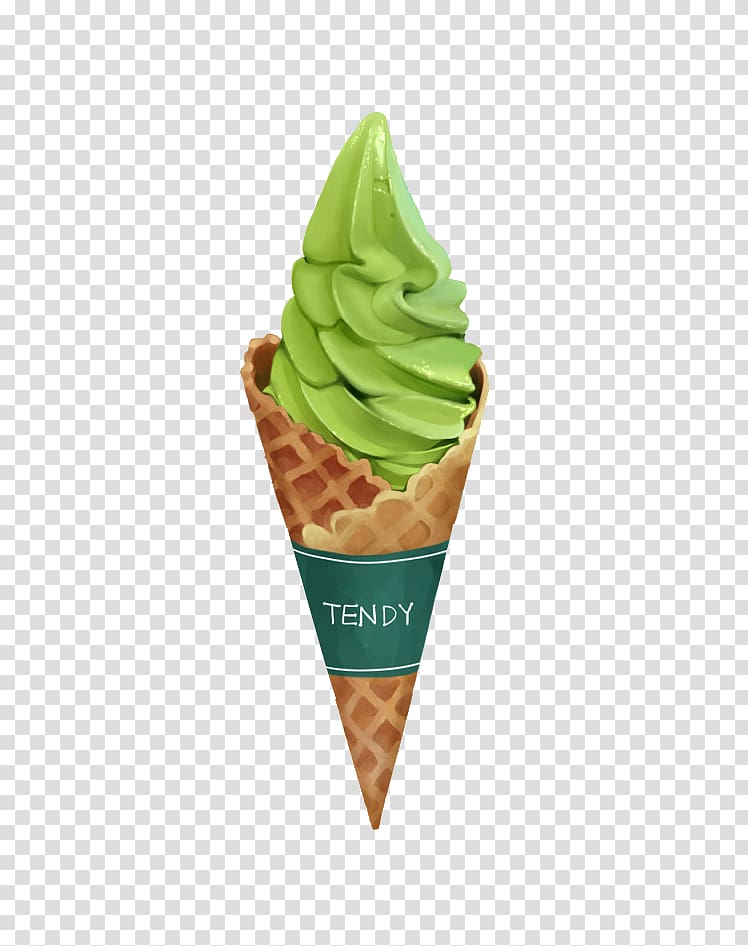 Green tea ice cream Green tea ice cream Matcha, Cones transparent background PNG clipart