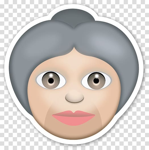 The Emoji Movie Sticker Emoticon iPhone, grandma transparent background PNG clipart