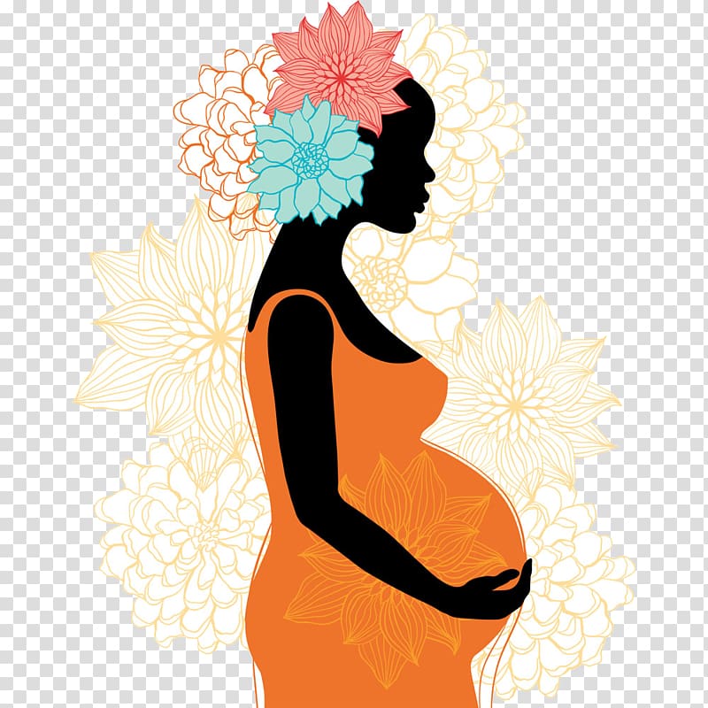 pregnant woman illustration, Pregnancy Silhouette Woman , Pregnant woman transparent background PNG clipart