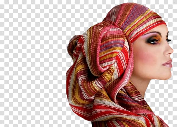 Foulard Headscarf Turban Woman, portrait femme transparent background PNG clipart