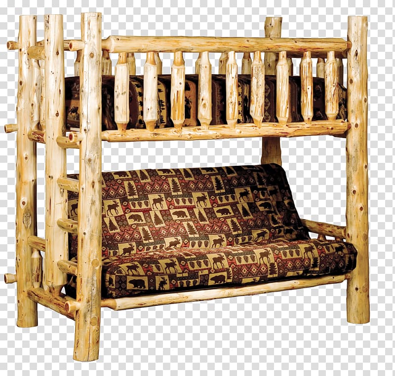 Bunk bed Futon Rustic furniture, bed transparent background PNG clipart