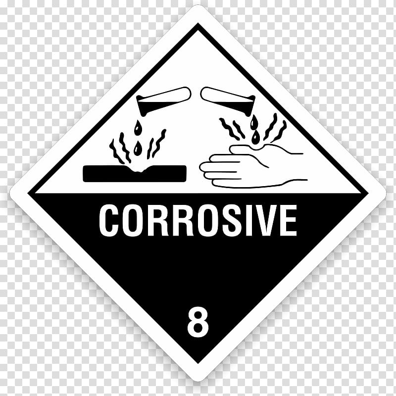 HAZMAT Class 8 Corrosive substances Dangerous goods Warning label, others transparent background PNG clipart
