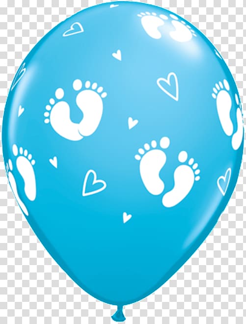 Mylar balloon Baby shower Party Infant, baby footprints transparent background PNG clipart