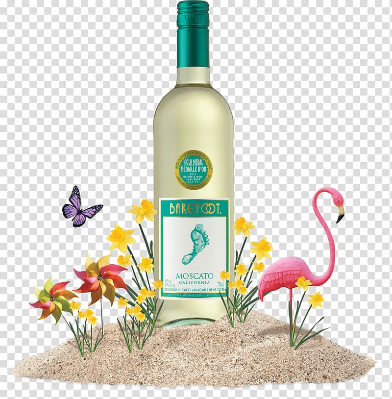 Liqueur White wine Muscat Glass bottle, spring is coming transparent background PNG clipart