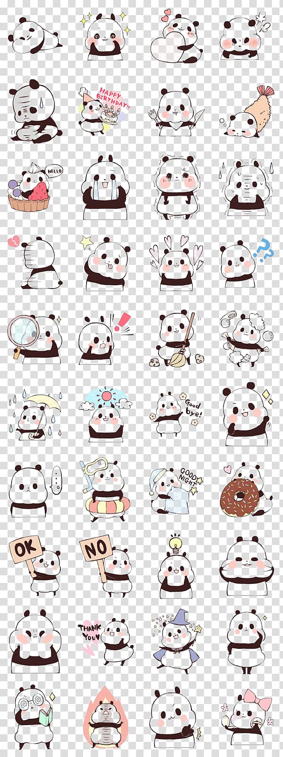 Giant Panda Sticker Line Cuteness Cat Cute Panda Face Transparent Background Png Clipart Hiclipart - panda face roblox