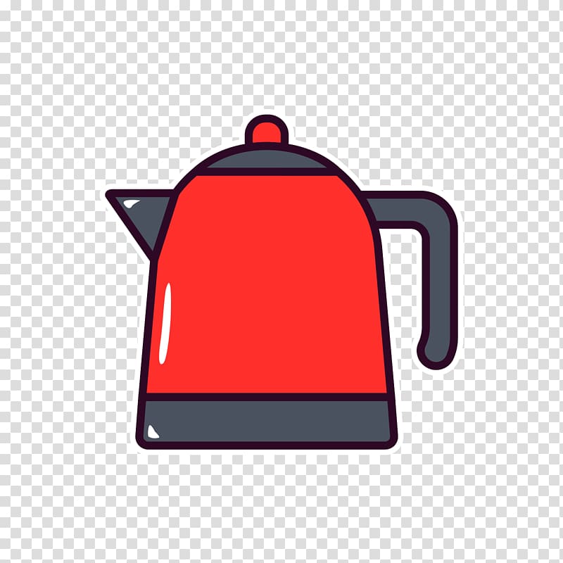 Kettle Red Grey, Red and gray electric kettle transparent background PNG clipart