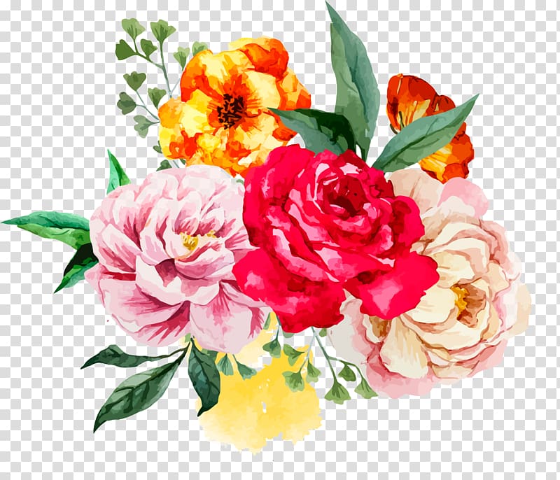 Flower bouquet Watercolor painting, watercolor white flower transparent background PNG clipart