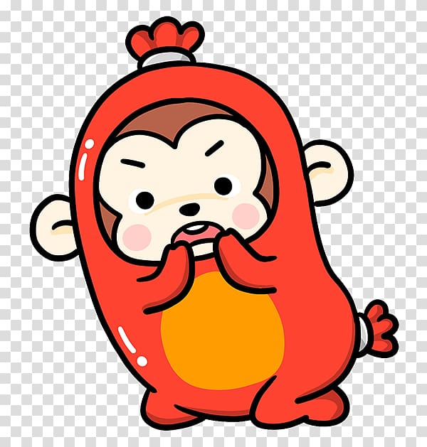 Monkey Cartoon , Surprised monkey baby transparent background PNG clipart