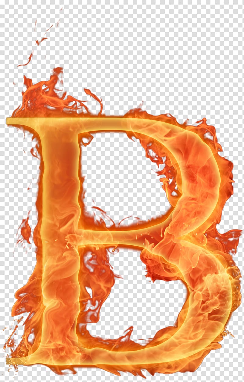 orange burning letter B art, Fire Letter Alphabet Flame, letters transparent background PNG clipart