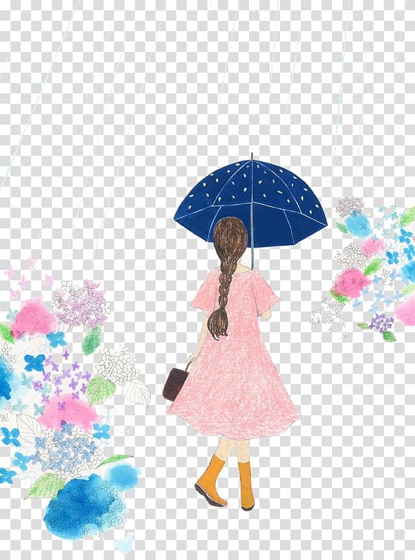Umbrella Drawing Pencil, Pencil umbrella girl transparent background PNG clipart