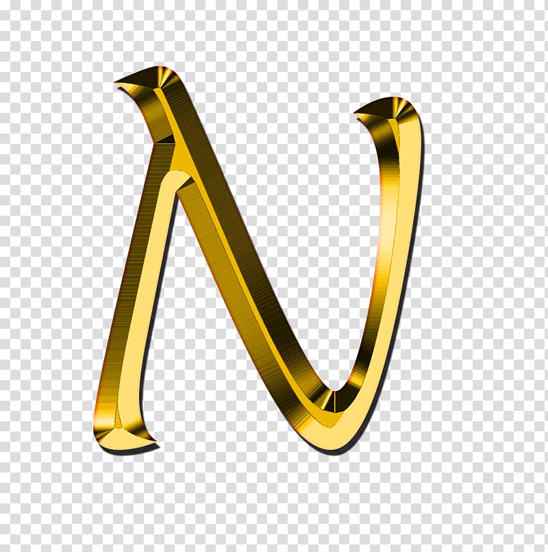 gold-colored letter N , Capital Letter N transparent background PNG clipart