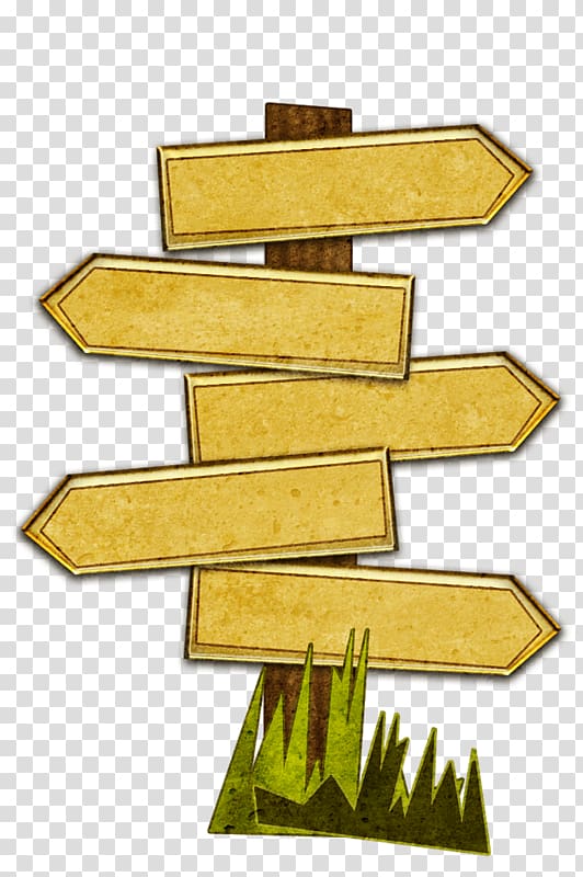 signage illustration, Arrow Traffic sign, Wooden road signs transparent background PNG clipart