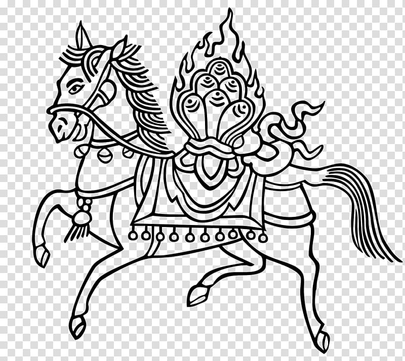 Mongolian horse Tibet Wind Horse Prayer flag Central Asia, diamond elements transparent background PNG clipart