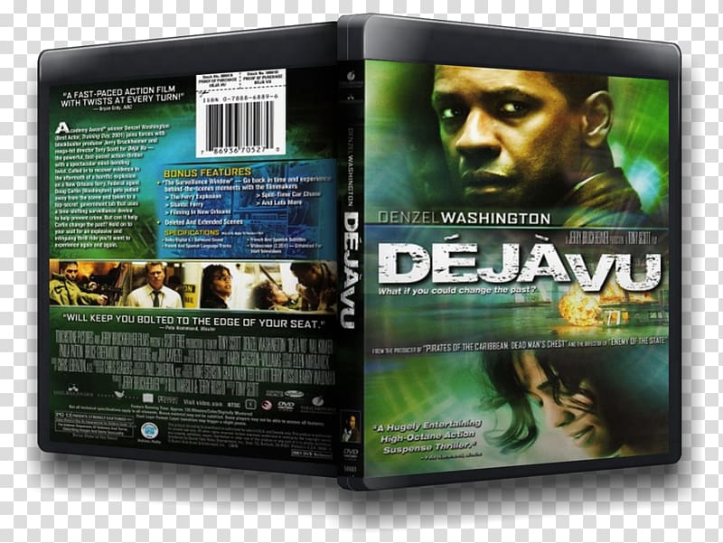Denzel Washington Déjà vu Blu-ray disc DVD, dejavu transparent background PNG clipart