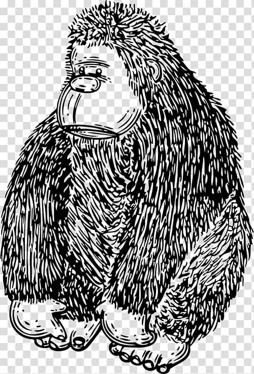 Gorilla Free content , Simple black gorilla head body transparent background PNG clipart